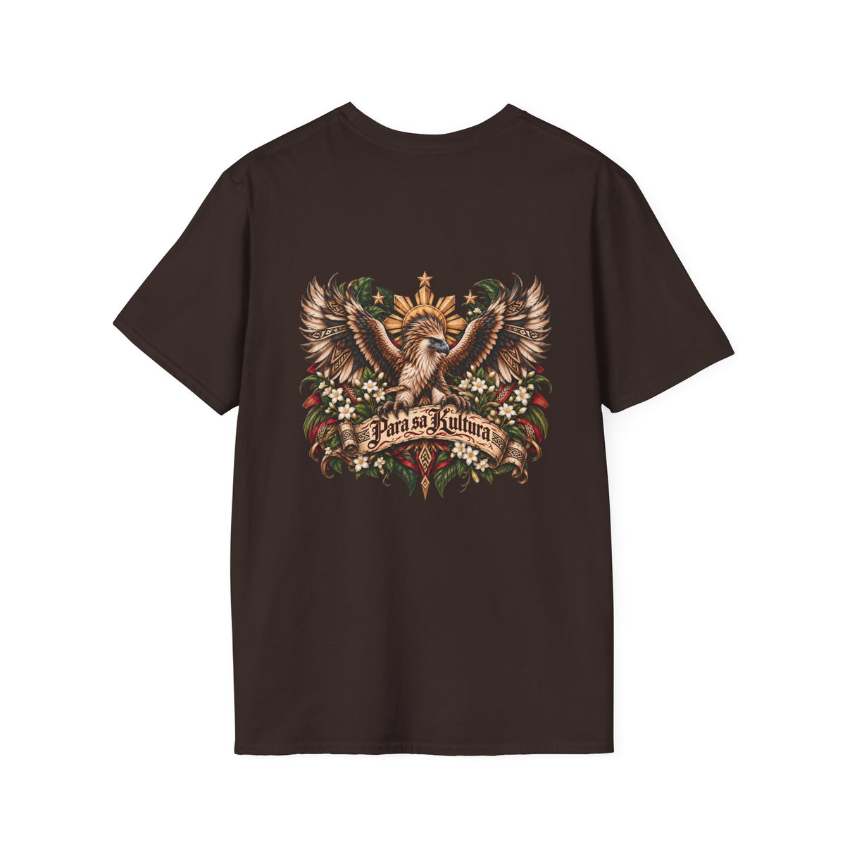 Vintage Tropical Cottage T-Shirt — 'Para Sa Kultura' Eagle Back Design